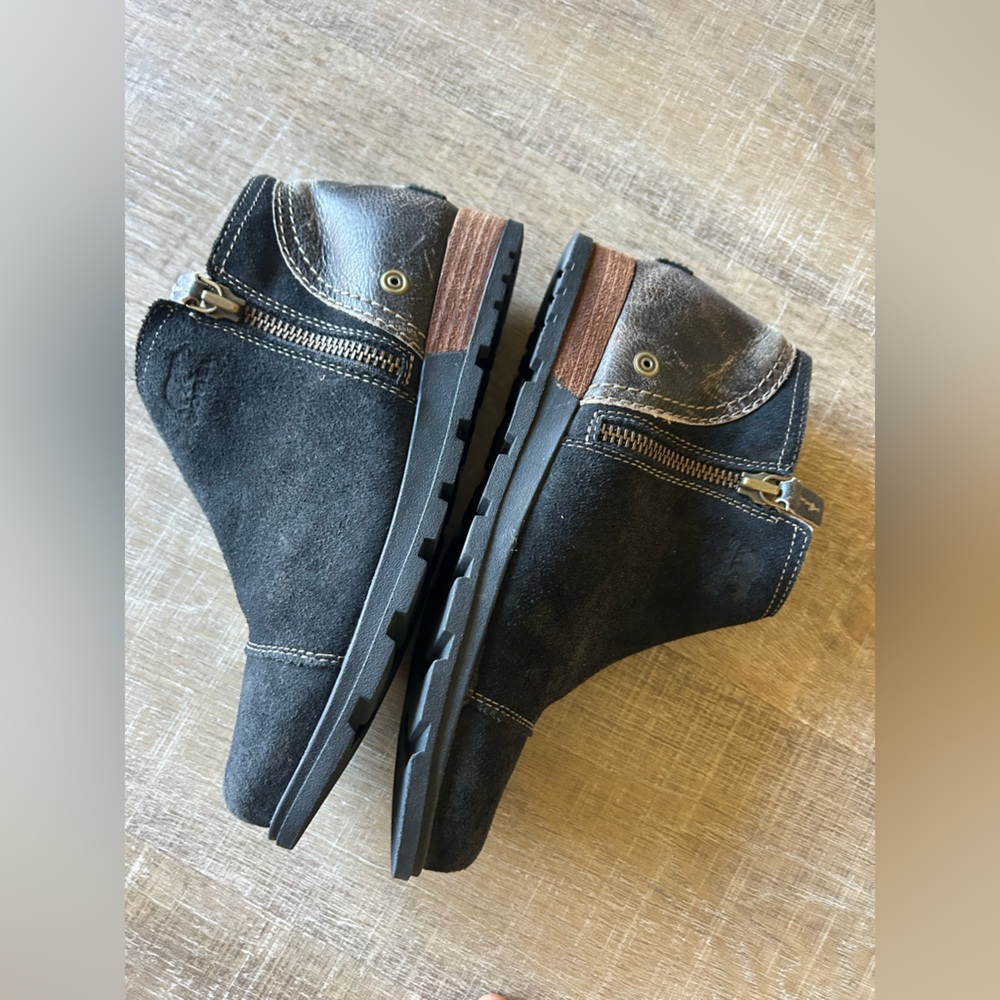 Sorel Black Major Low Boots Women's Size 8 NL2161-010 Bootie Distressed Leather - Picture 10 of 13